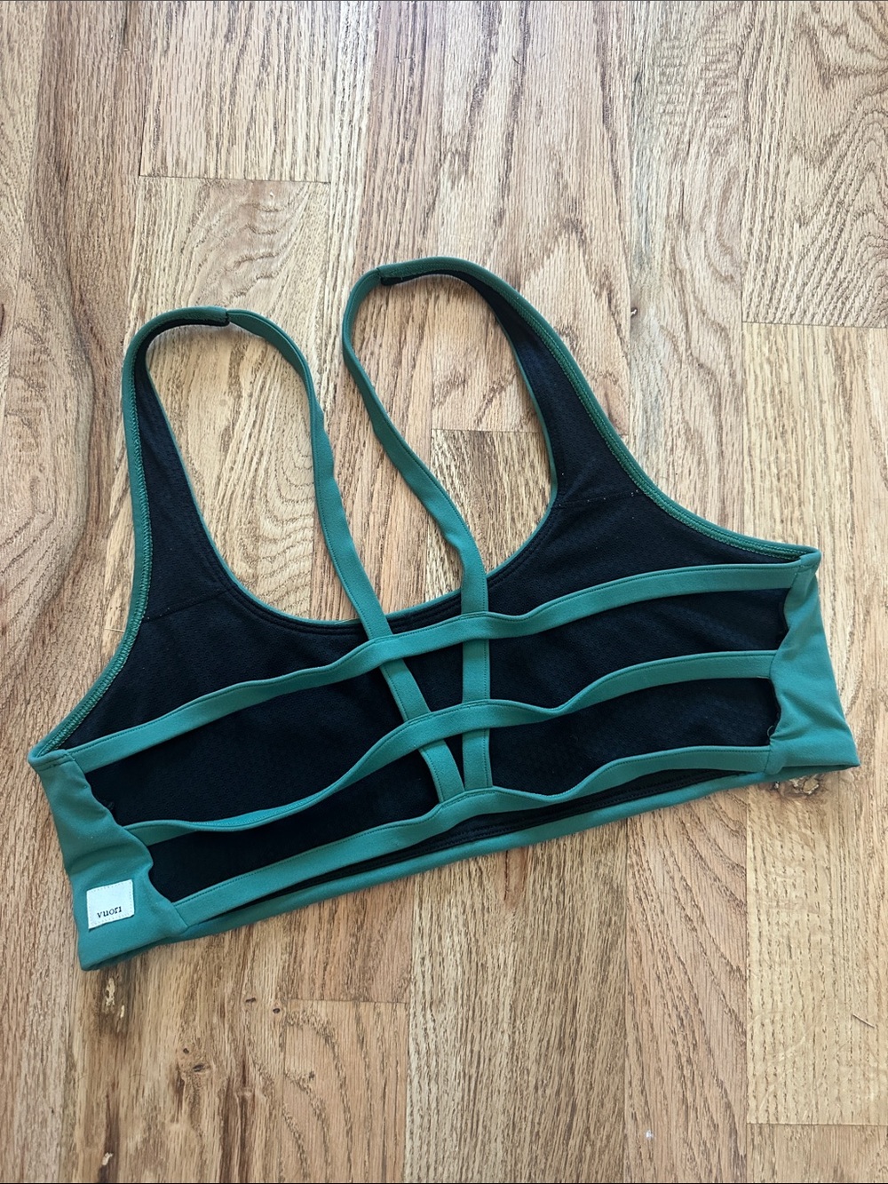 Vuori Teal Strappy Sports Bra